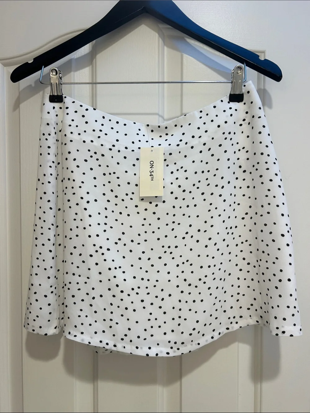 ON 3rd White Polka Dot Mini Skirt